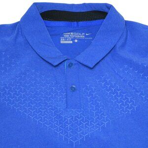 Nike Golf Tour Performance Men's Size - L Dri-Fit Blue Geometric Golf Polo